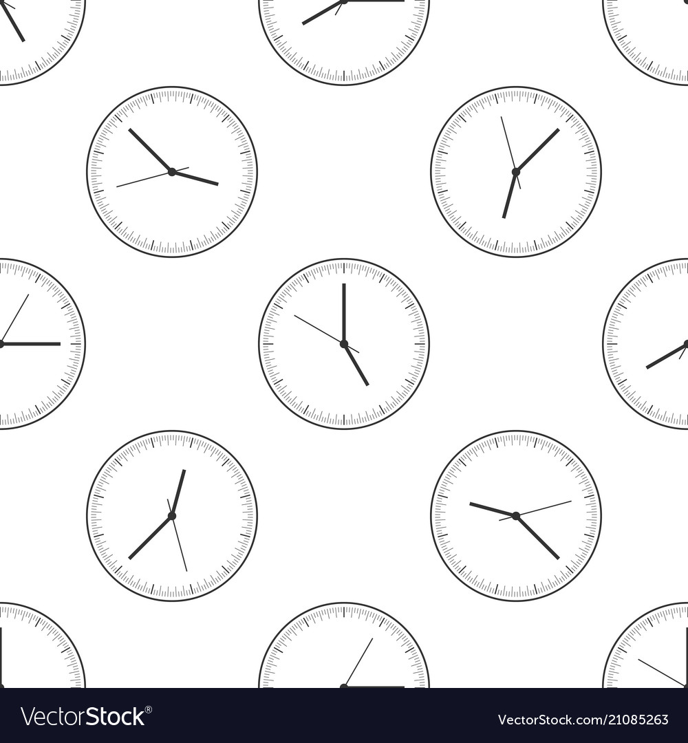 Clock icon seamless pattern time vector image Clock icon seamless pattern time