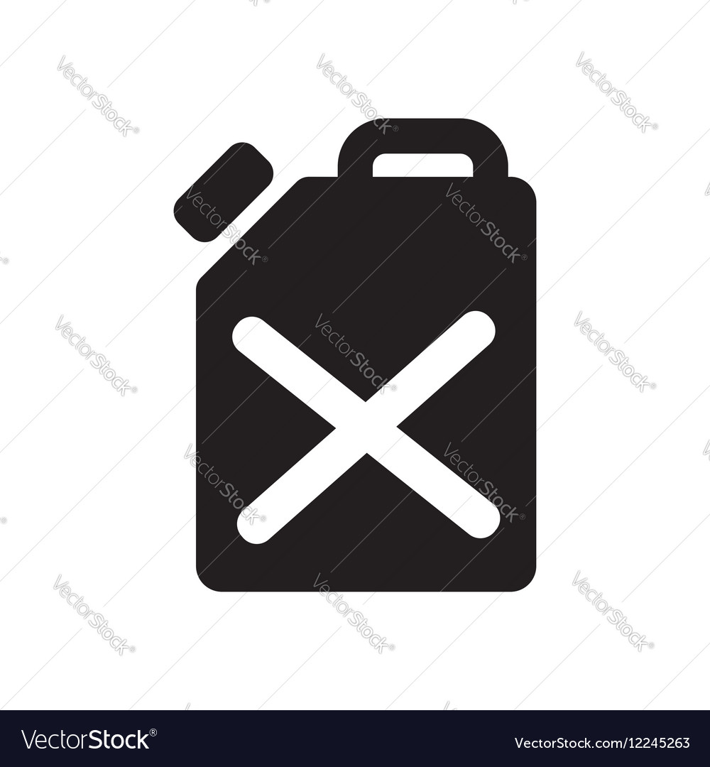 Flat icon in black and white fuel canister