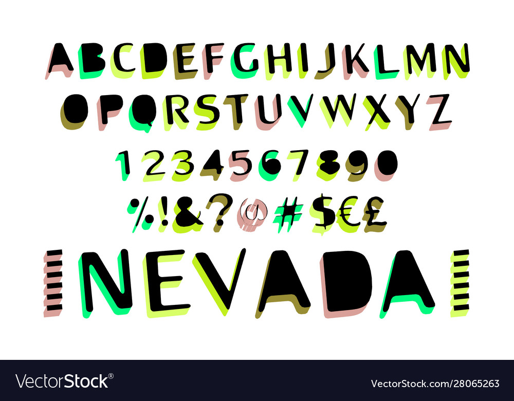 Font alphabet script typeface label vector image Font alphabet script typeface label