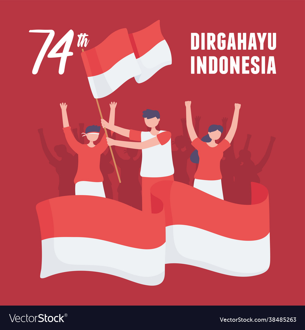 Indonesia independence card Royalty Free Vector Image