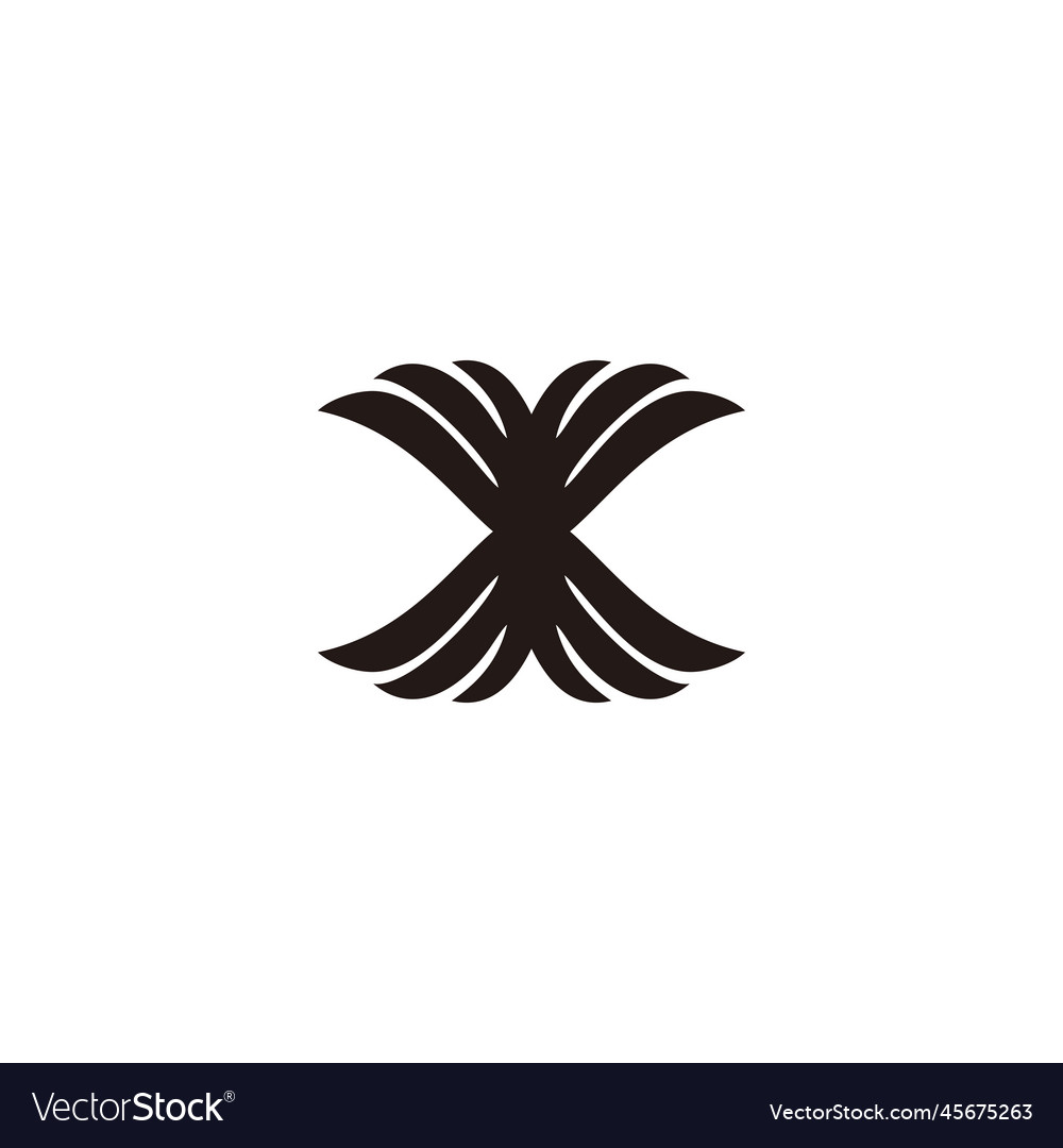 Letter x wing geometric symbol simple logo Vector Image