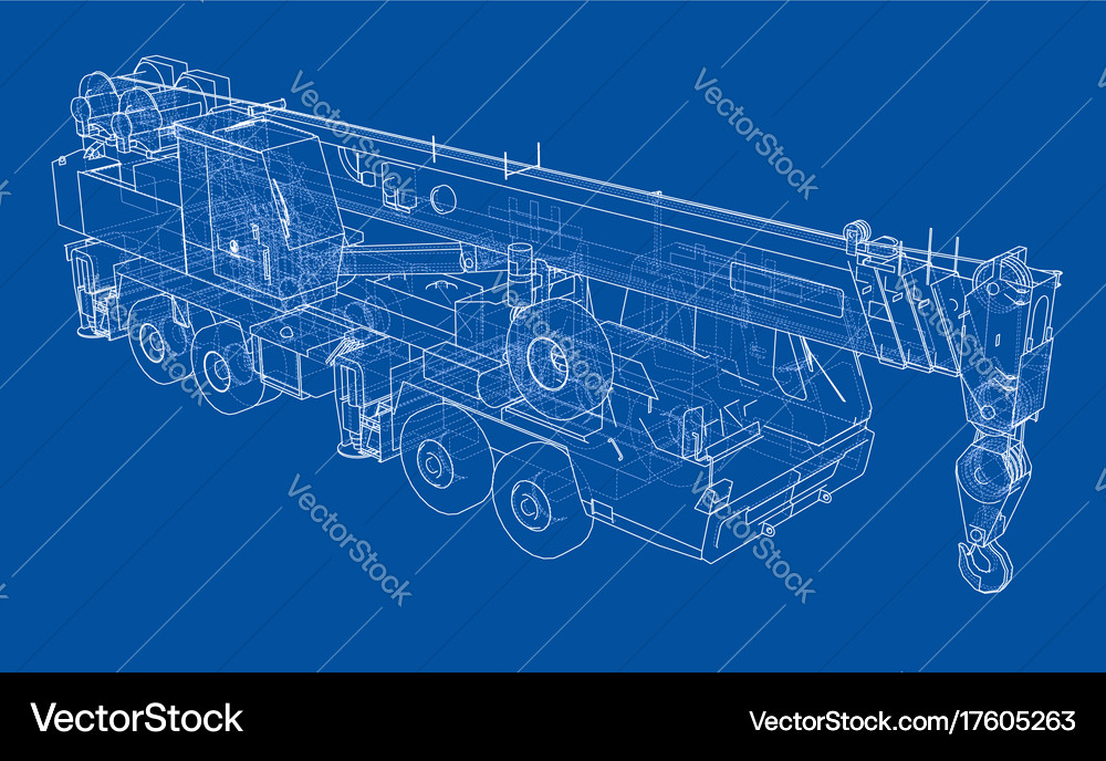 Mobile crane Royalty Free Vector Image - VectorStock