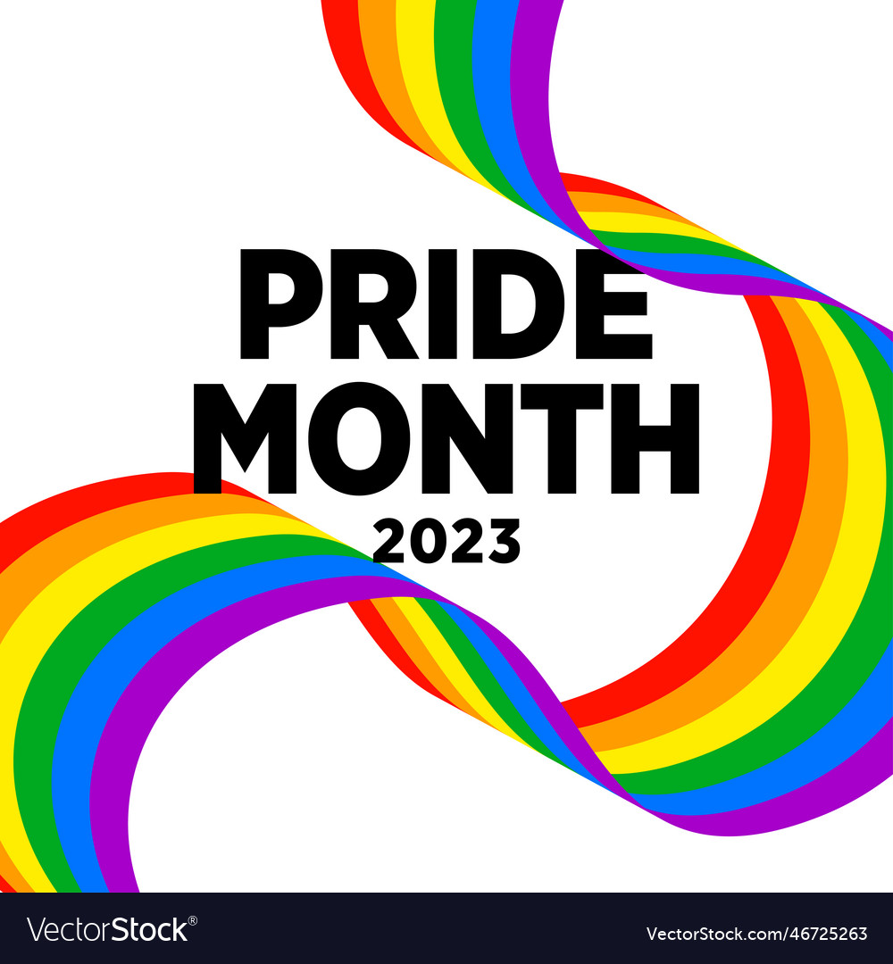 Pride Month 2023 Concept Freedom Rainbow Flag Gay Vector Image