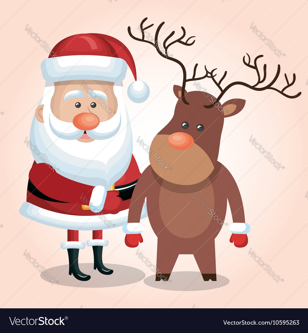 Santa claus reindeer christmas isolated