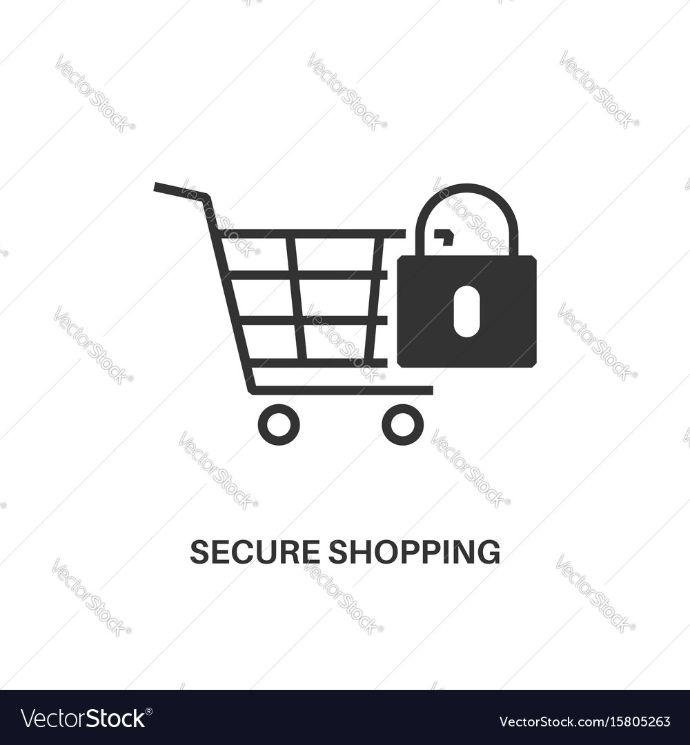 Secure Shopping Icon - Lock & Cart