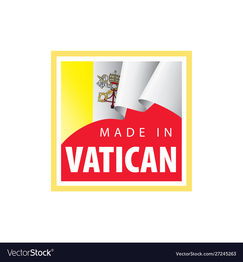 Vatican flag on a white