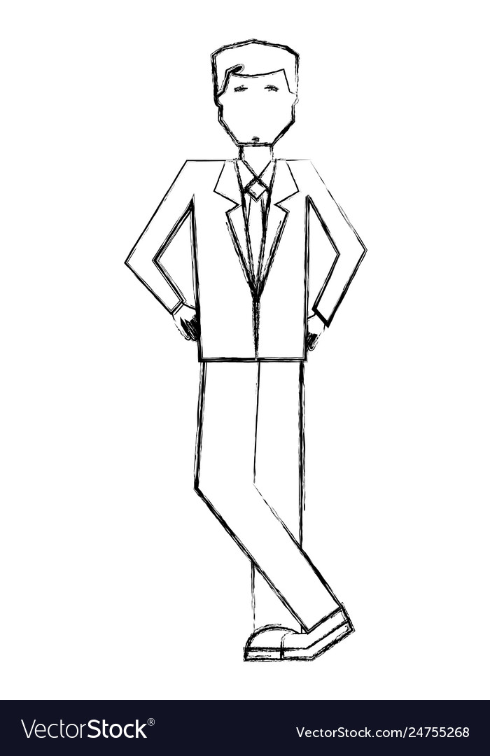 Businessman standing character manager work hand Vector Image