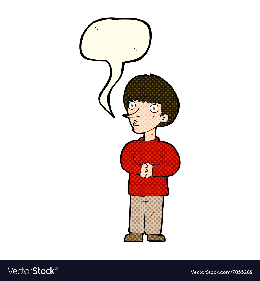 Cartoon Nervous Man With Speech Bubble Royalty Free Vector