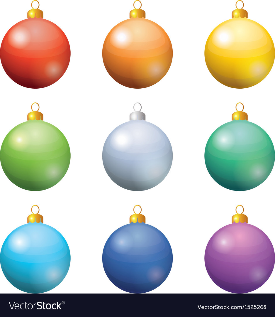 Christmas decoration set balls Royalty Free Vector Image