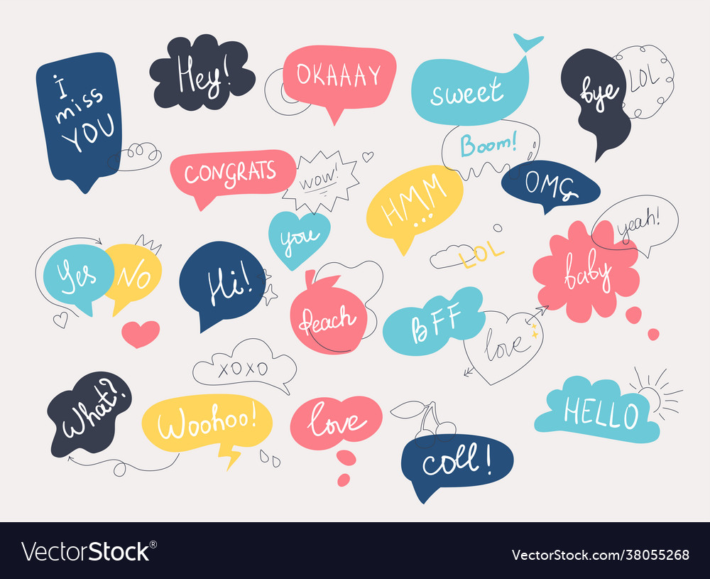 Colorful questions speech bubbles set in flat Vector Image