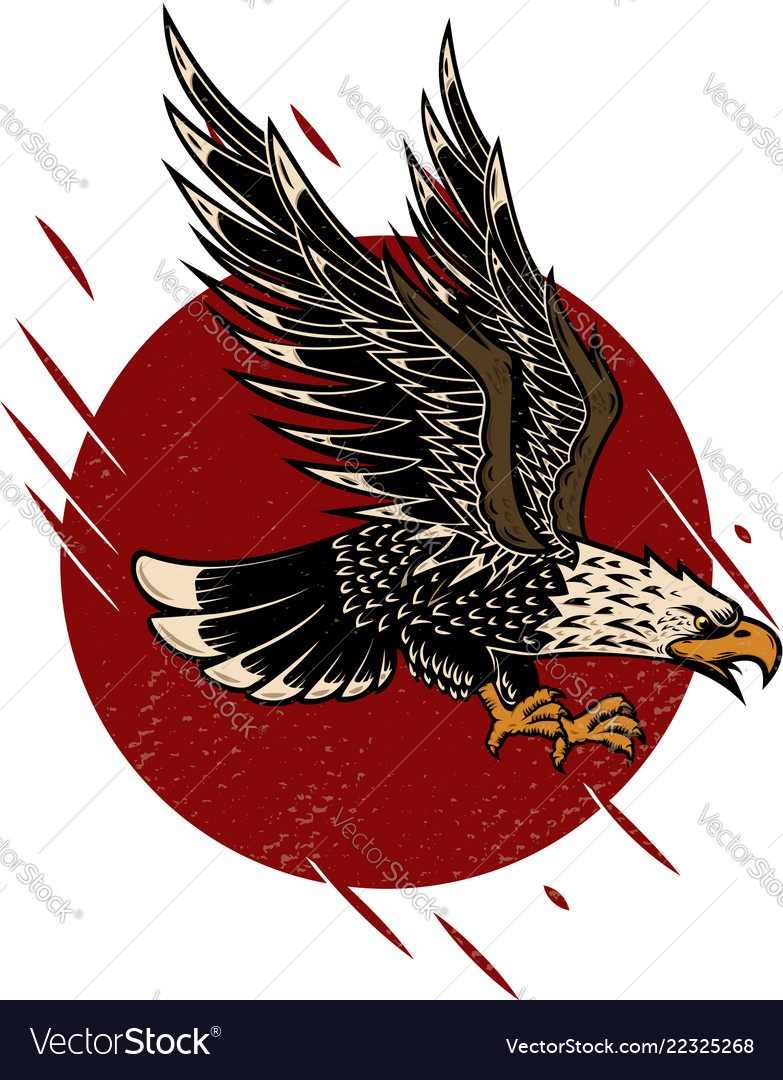 Download Eagle in old school tattoo style design element Vector Image