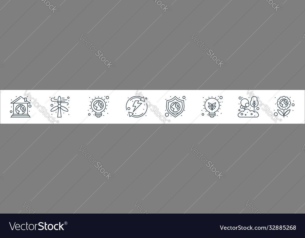 Earth day line icons linear set quality vector image Earth day line icons linear set quality