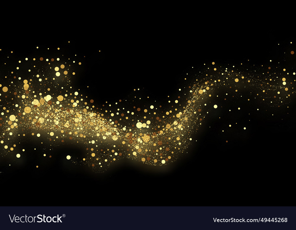 Gold Glitter Texture On A Black Background Vector Image