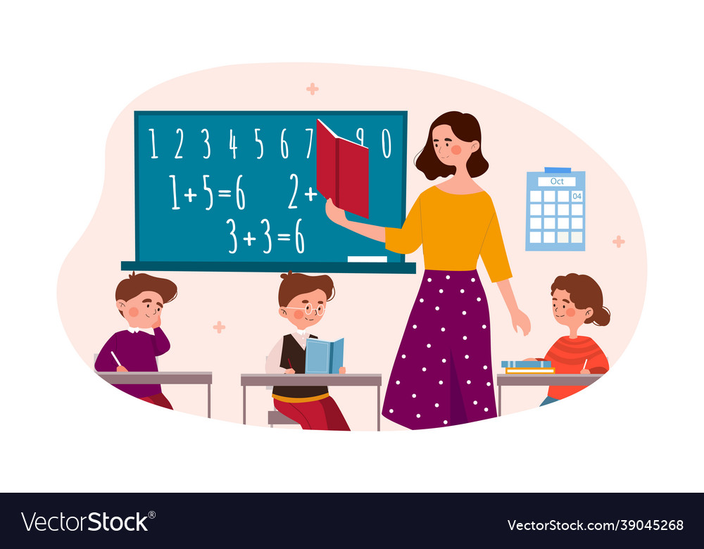 Lesson at school concept Royalty Free Vector Image