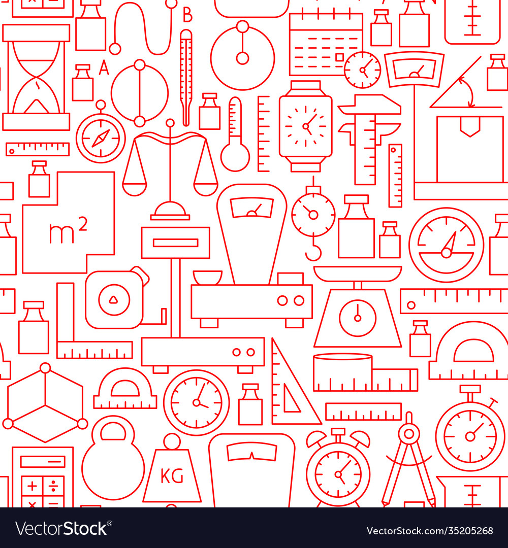 Measure line seamless pattern vector image Measure line seamless pattern
