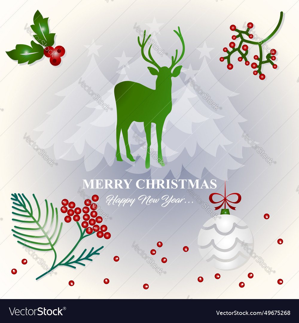 Merry christmas and happy new year card design