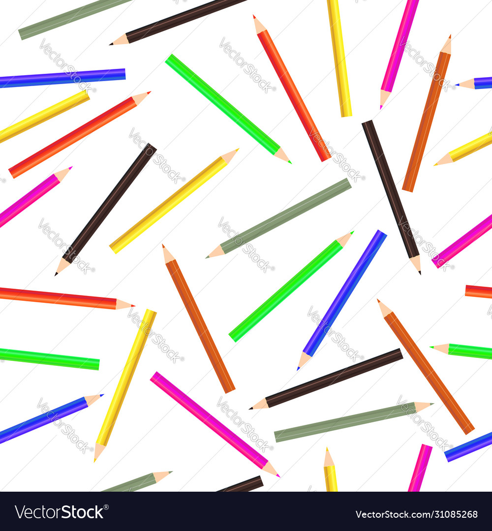 Pencils pattern seamless schools background wood vector image Pencils pattern seamless schools background wood