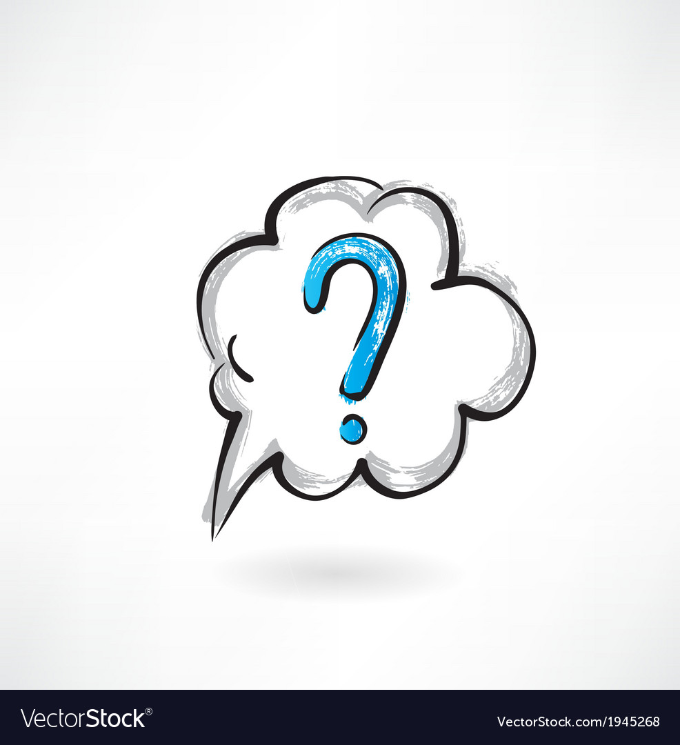 Question cloud grunge icon