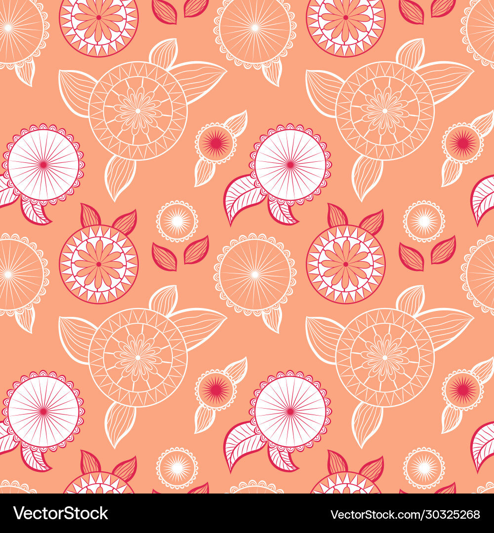 Seamless pattern with different flowers Royalty Free Vector