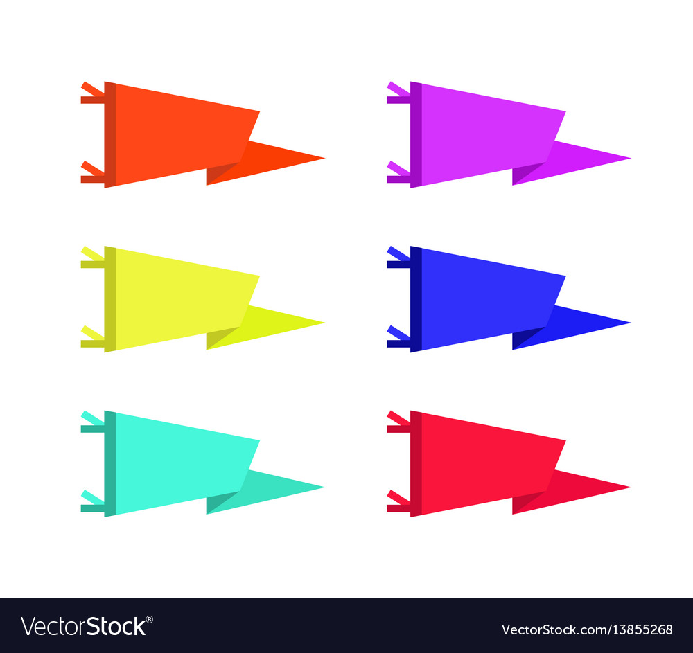 Set of adventure pennants flags