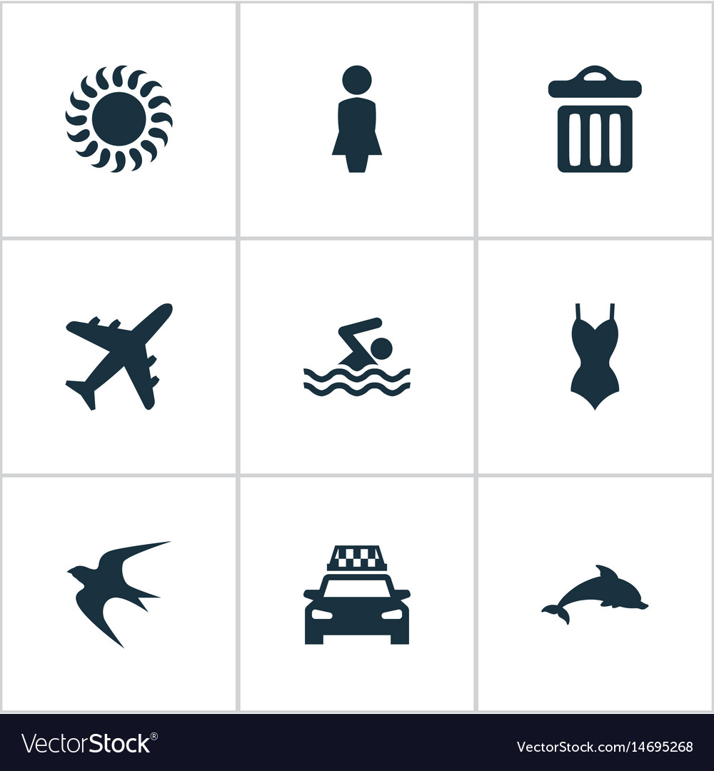 Set of simple seaside icons