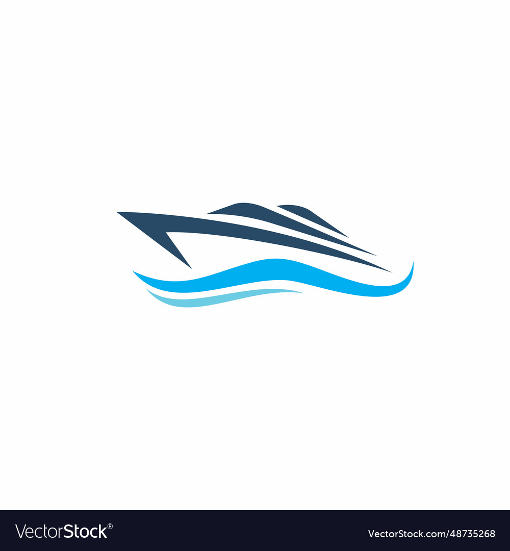 Ship logo ocean design Royalty Free Vector Image