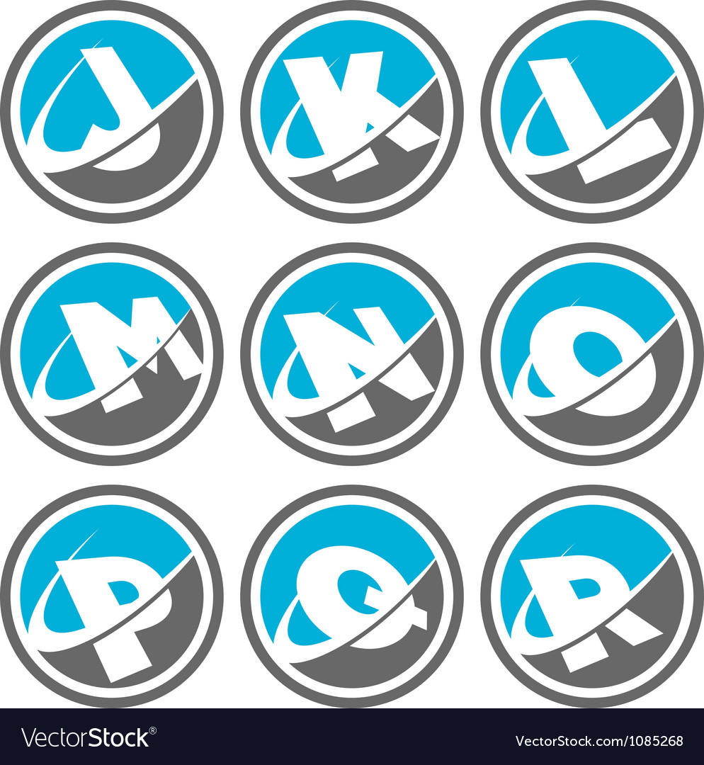 Swoosh alphabet logo icons set 2