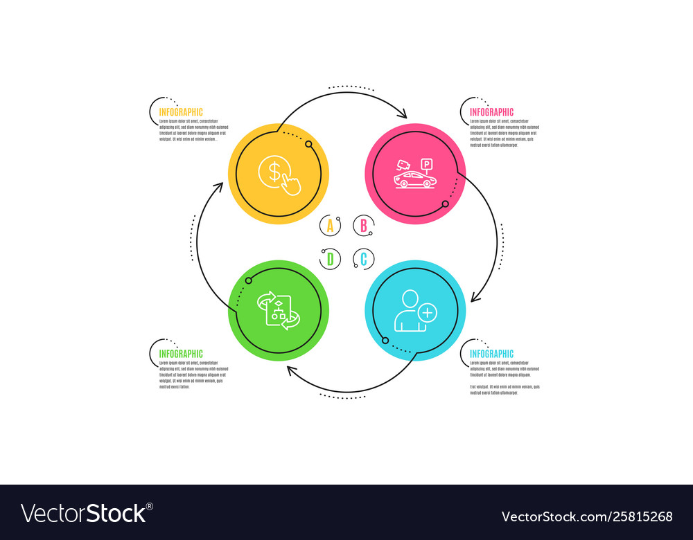 Technical algorithm buy currency and parking vector image Technical algorithm buy currency and parking