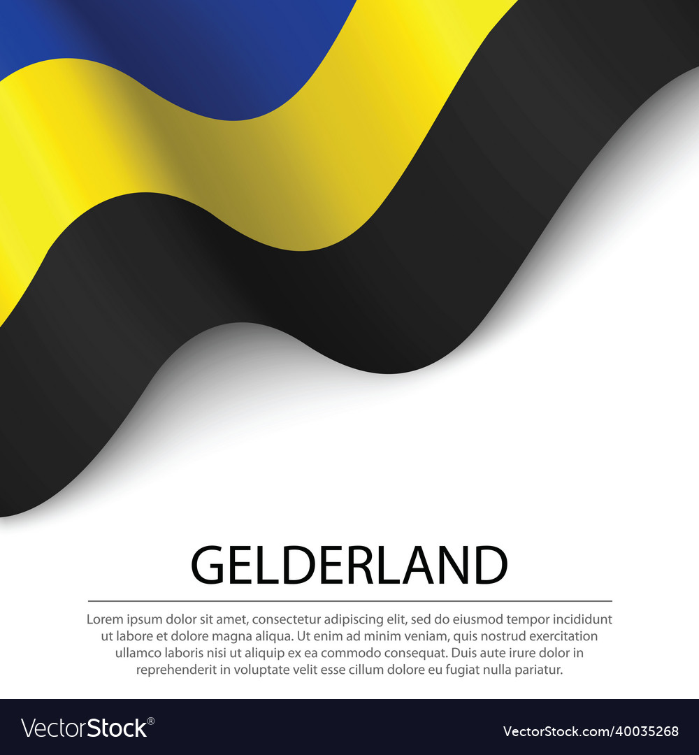 Waving flag of gelderland is a province Royalty Free Vector