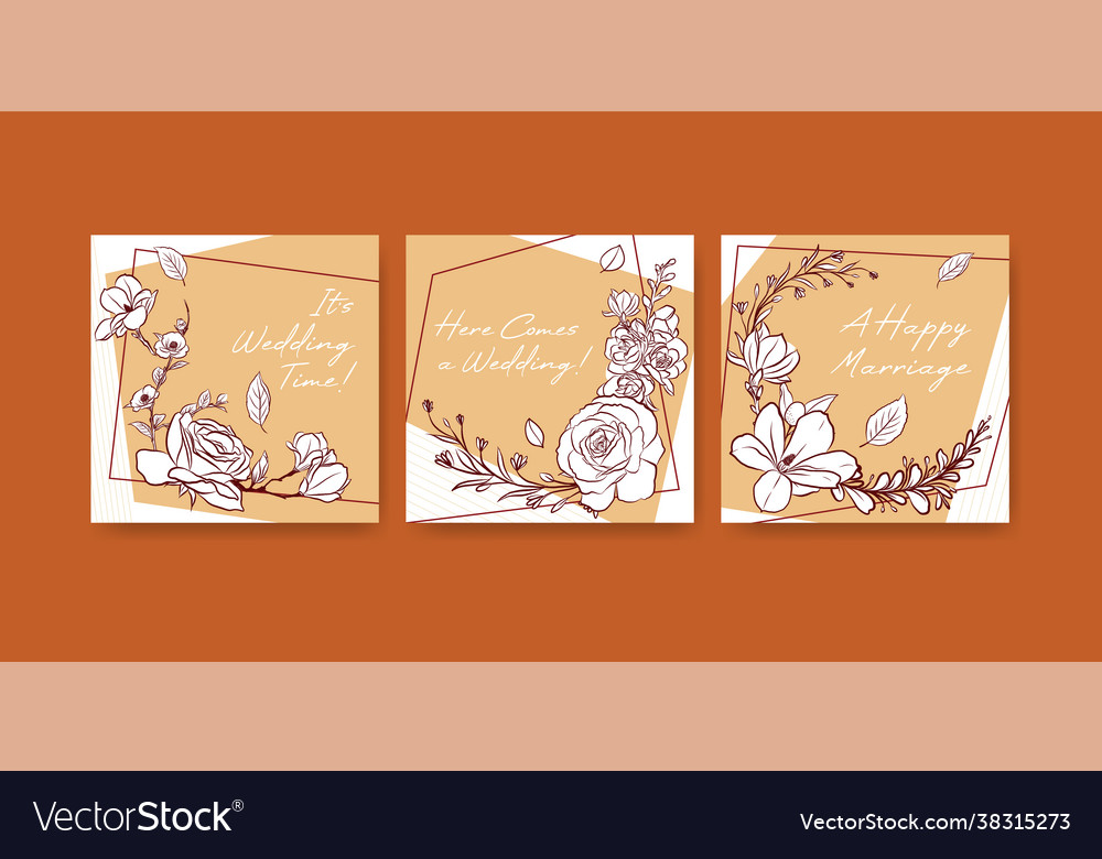 Ads template with wedding ceremony concept design