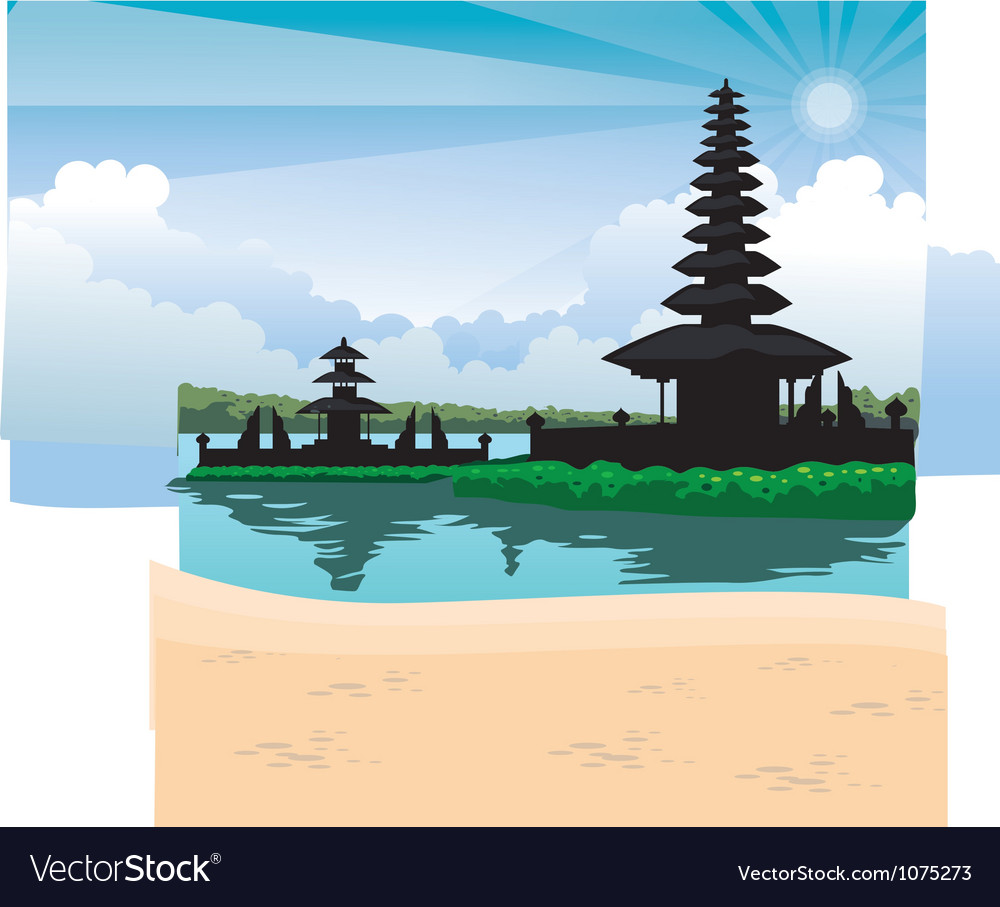 Bedugul Bali Royalty Free Vector Image Vectorstock