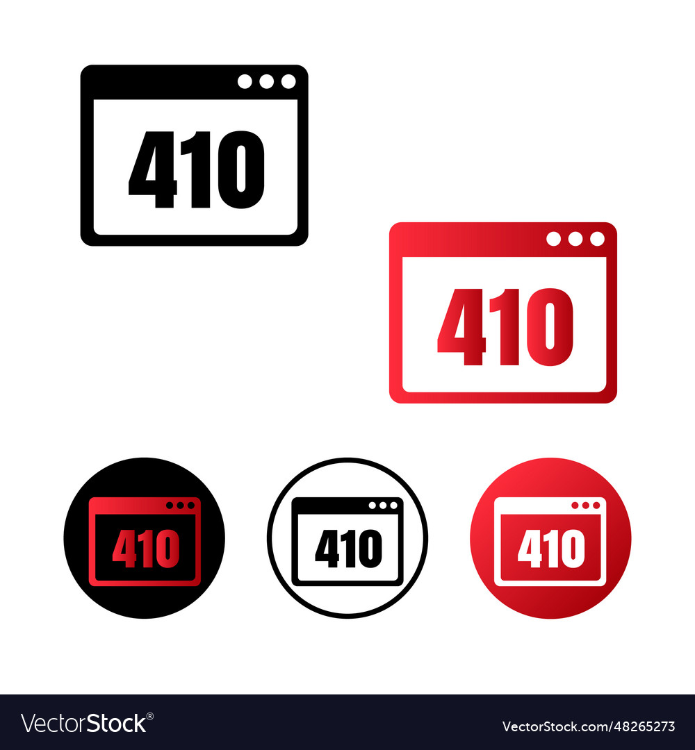 Browser status 410 icon vector image Browser status 410 icon