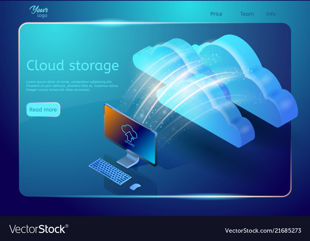 Cloud storage web page template abstract design Vector Image