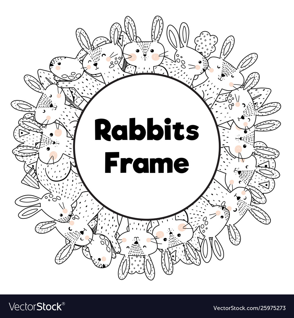 Coloring book style frame with place for your Vector Image