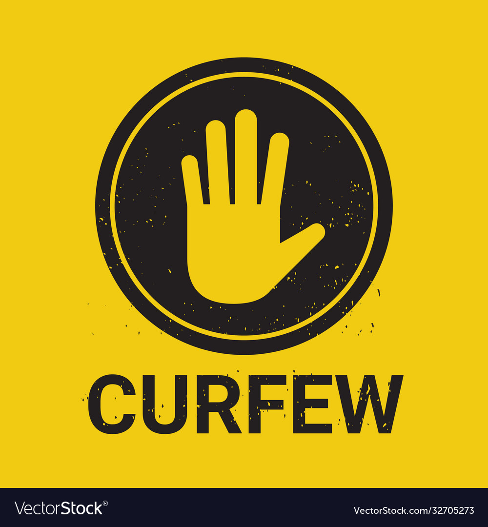 Curfew sign no entry hand stop gesture