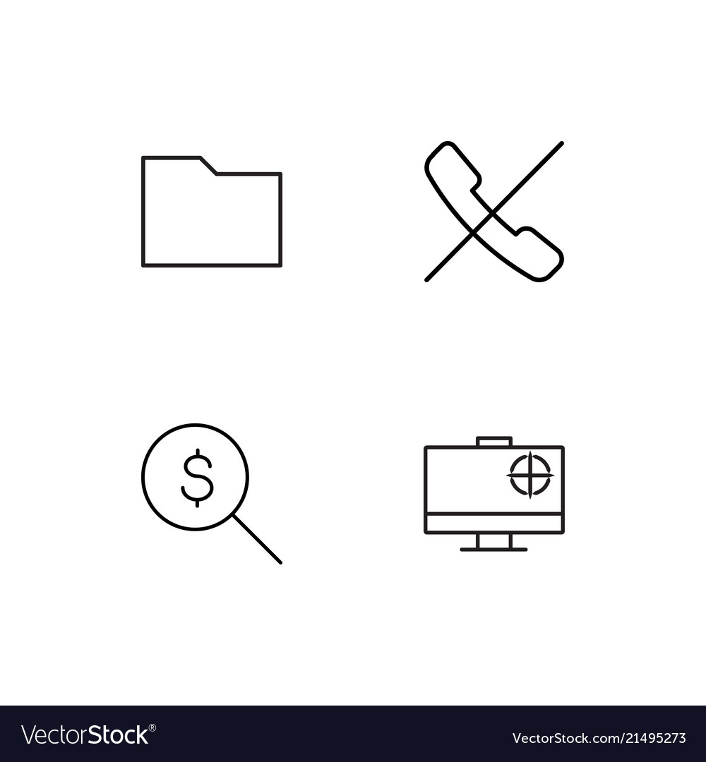 Cyber security linear icons set simple outline
