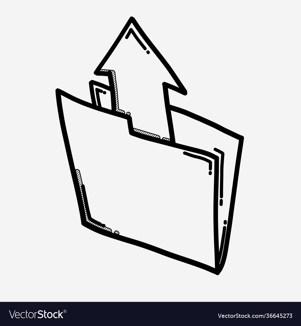 Folder upload icon drawing sketch hand drawn line