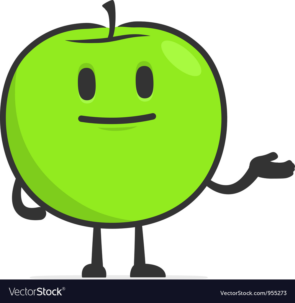 Funny cartoon apple