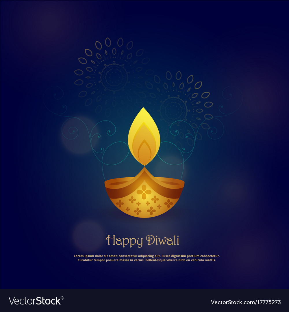 Happy diwali card design with beautiful diya Vector Image