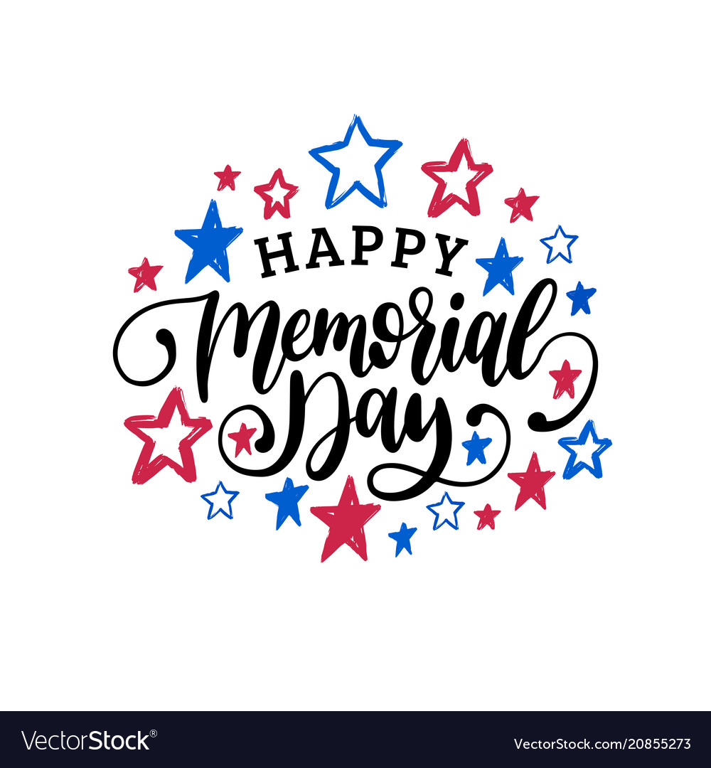 Happy Memorial Day Handwritten Phrase In Vector Image