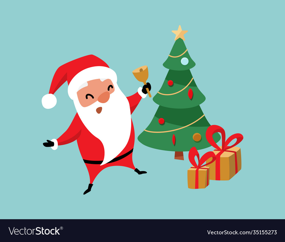 Jumping Santa Claus with Presents
