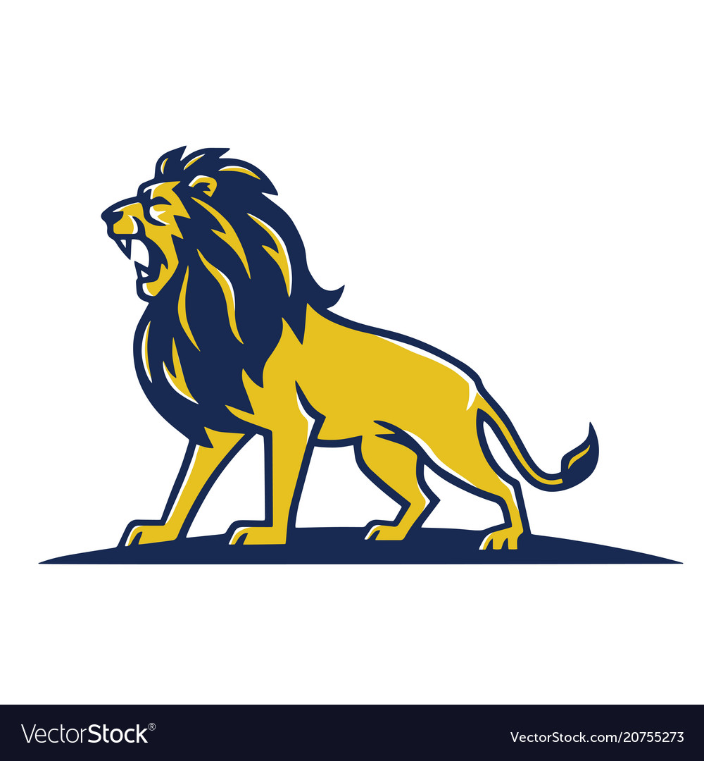 Lion mascot logo roaring template design Vector Image