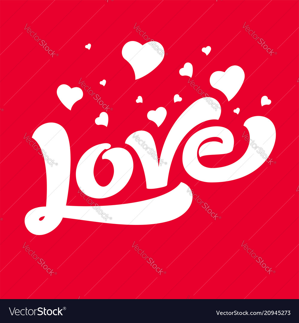 Love hand drawing lettering image