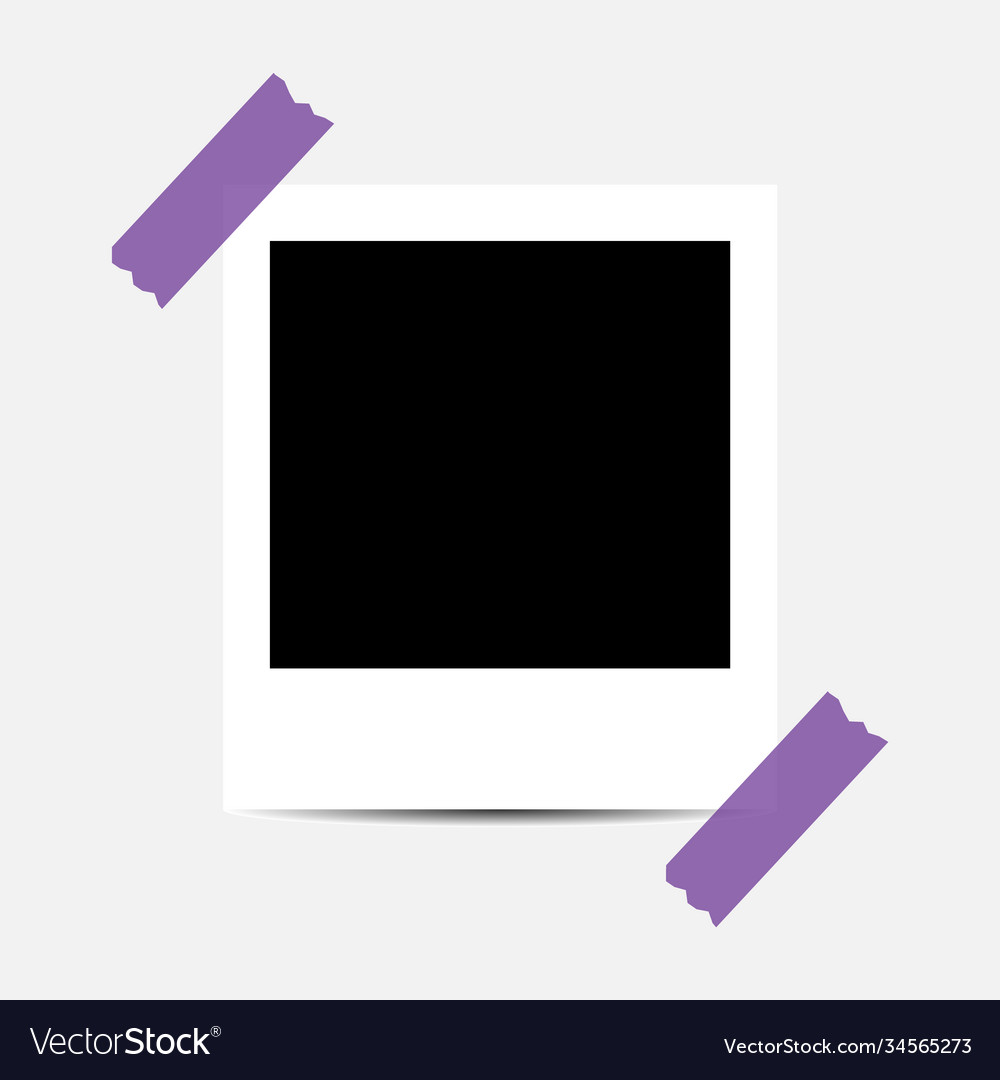 Old photo empty frame isolated on transparent vector image Old photo empty frame isolated on transparent
