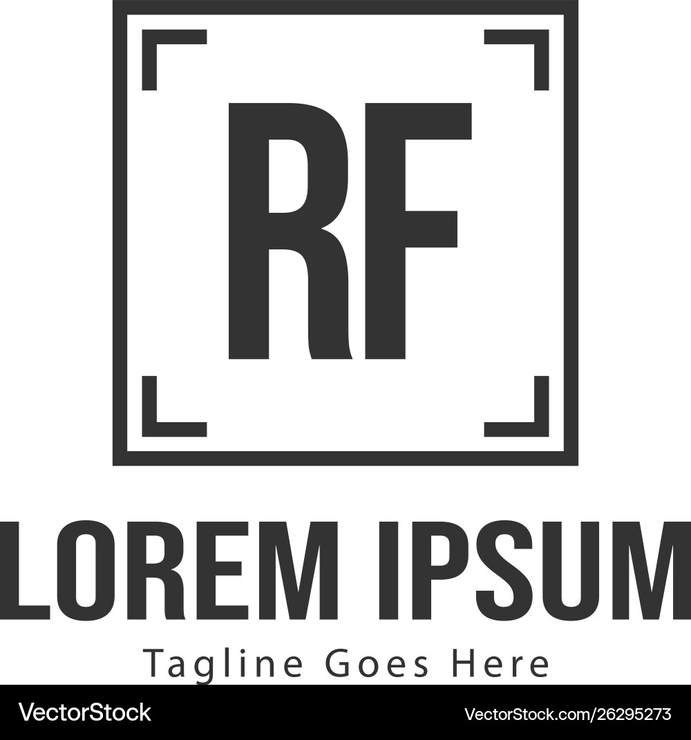 RF Initial Logo - Modern Frame Template Royalty Free Vector