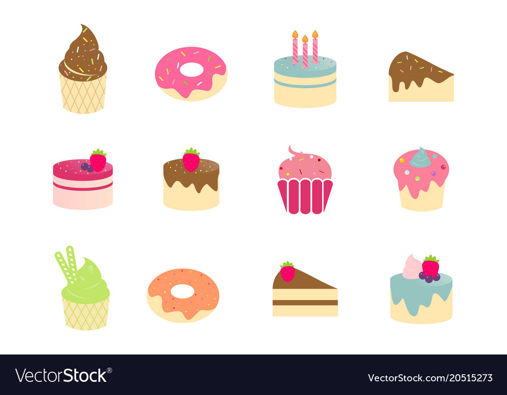 Set a cake logo Royalty Free Vector Image - VectorStock