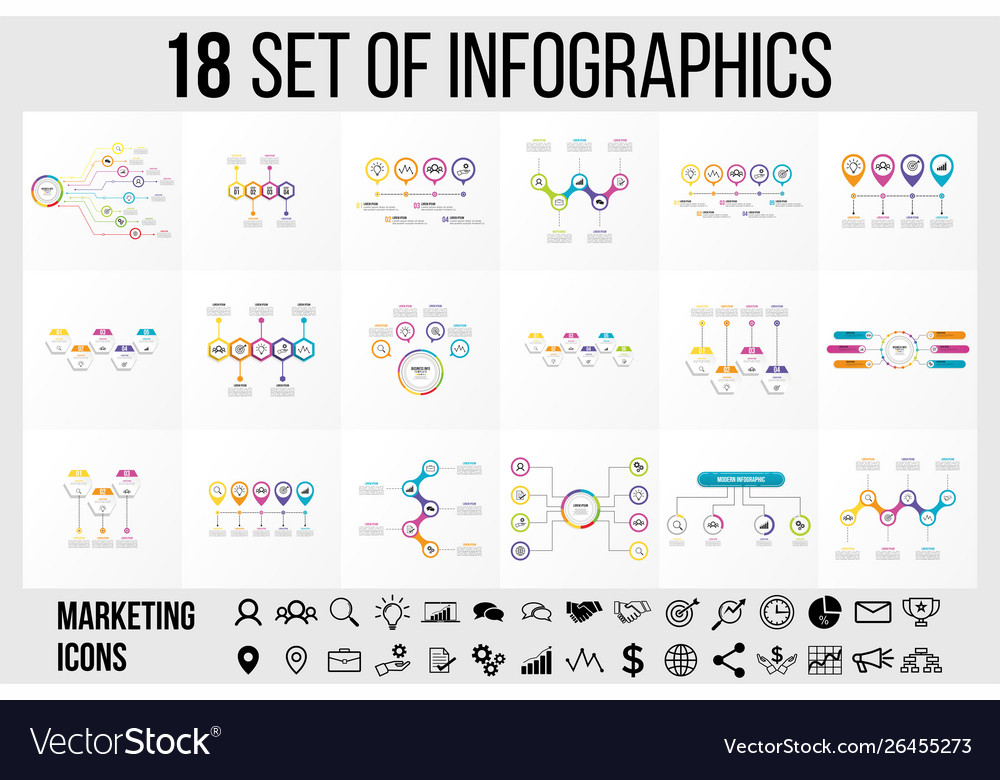 Set of infographics elements design template