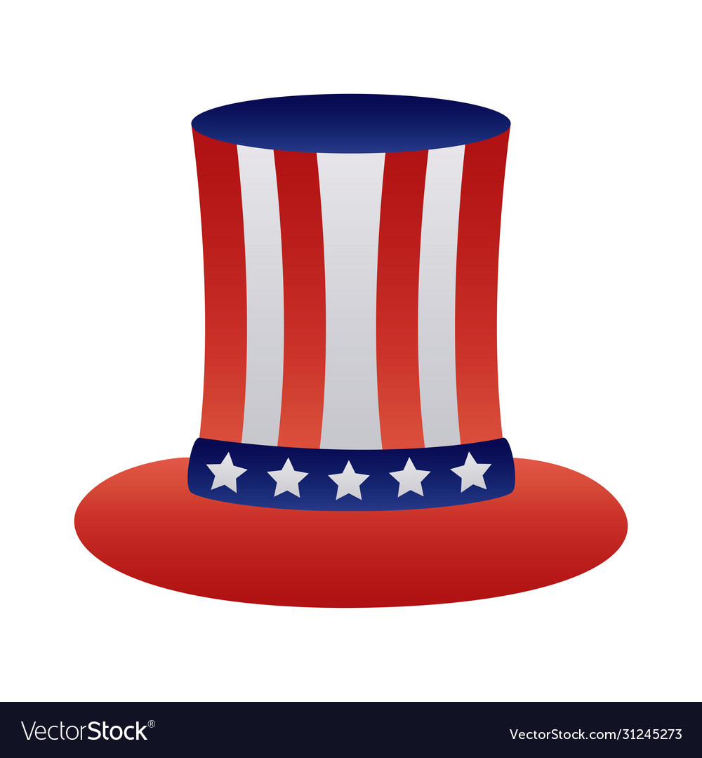 Usa hat with flag degraded style Royalty Free Vector Image