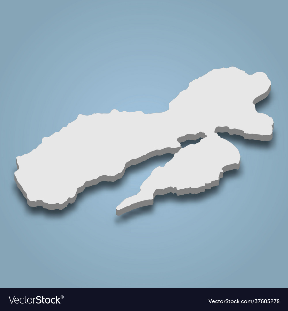 3d isometric map ambon is an island in Royalty Free Vector