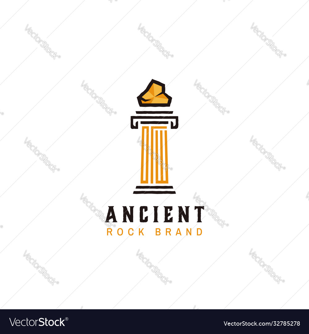 Ancient classic greek egypt rock marble pillar Vector Image
